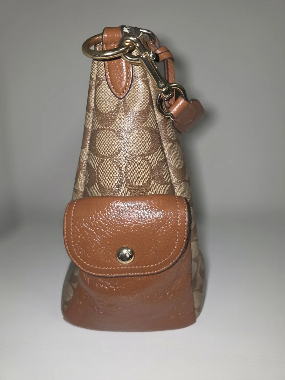 Coach Brown Signature Canvas Shoulder Bag